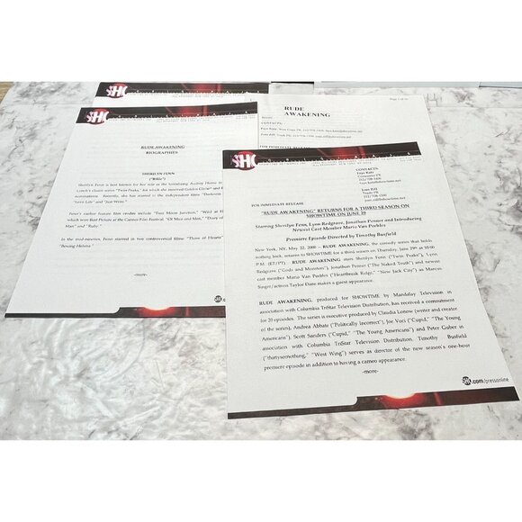 Rude Awakening TV Show Press Kit Showtime 2000 Mario Van Peebles Sherilyn Fenn - Picture 4 of 8